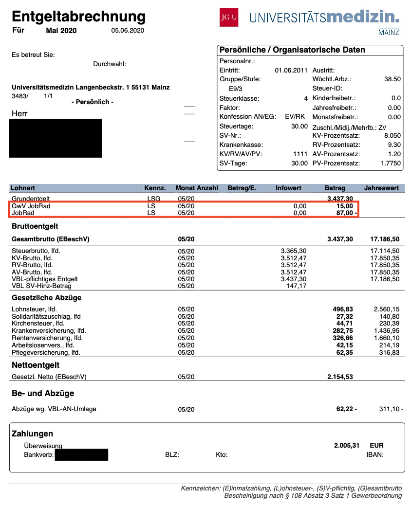 Wie Erscheinen Geldwerter Vorteil Und Leasingrate Auf Meiner ...